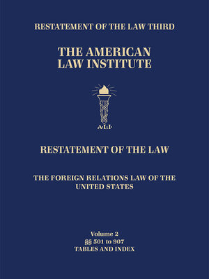 cover image of Restatement of the Law Third, The Foreign Relations Law of the United States